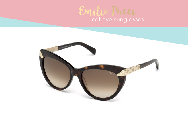 Emilio Pucci - Logo-Print Cat-Eye Sunglasses - Sky Blue Chocolate Brown -  Sunglasses - Emilio Pucci Eyewear - Avvenice